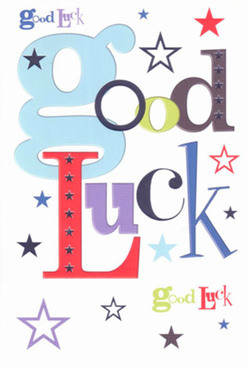 This good luck card, infused with the welcoming spirit of Chase Cross, radiates a confident charm and unwavering belief in new beginnings. The design leads with a playful, oversized baby-blue 'g,' supported by bold reds and sumptuous purples, reminiscent of the cheerful displays at the Chase Cross Florist shopfront. Across the pristine white background, whimsical stars in indigo, sky-blue, and soft lavender flutter like the dreams of locals setting out for something new. The interplay of fonts and rich colours produces not just a phrase but a warm wave of encouragement-much like the support felt from friends at the market or a reassuring smile on Highfield Road. The surface's smooth texture invites touch, promising both a physical reminder of care and the intangible weight of a community's support. Ideal for graduations, fresh starts, or anyone facing exciting changes within the Chase Cross area, this card embodies the faith and friendly optimism that define our local spirit, as if luck itself were being sent along for the journey.