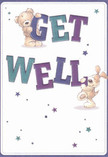 With its cheerful design and playful vibrancy, this get well card perfectly captures the atmosphere of genuine friendliness found around Chase Cross. The two central characters-a teddy bear with beautifully illustrated, soft fur and a puppy whose floppy ears convey a spirit of gentle mischief-are joyfully depicted holding and balancing the colour-rich letters of 'Get Well.' The confident text, in striking indigo and teal, stands out against a soft cream canvas, drawing the eye with a sense of healing energy. Scattered stars-dusted in cool blues and rich purples-twinkle across the card, just as fresh blossoms brighten windowsills across the RM5 area. The tactile rendering of fur and ears adds comfort and approachability, the illustrated warmth providing solace similar to a Chase Cross-florist-designed bouquet hand-delivered to a doorstep. It is a card that holds more than just a message; it offers heartfelt reassurance, soothing cheer, and a promise of brighter days for anyone recovering in the Chase Cross community.