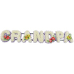 A long, meaningful floral tribute displays the word "GRANDPA" in bold, three-dimensional lettering, carefully positioned on a bright white background so nothing distracts from the flowers. Every letter is densely packed with white chrysanthemums, creating a soft, textured surface that appears almost like a plush cushion made of petals, radiating calm and reverence. Along the base of these block letters, a trim of pale lavender ribbon peeks out beneath the blooms, adding a slim band of colour that gently defines the shapes without interrupting the purity of the white. Behind the letters, a dark green framework connects them in a straight line, glimpsed only in small sections, yet giving the piece a sense of stability and unity. To express personality and highlight special memories, colourful sprays of flowers are arranged at key points: the opening 'G' and central 'D' carry rich clusters of red anthuriums, their waxy, heart-shaped blooms and golden spadices standing out boldly against the white, softened by glossy green foliage. The first and last 'A' are decorated with elegant stems of yellow-green orchids, their delicate, starry petals and fresh leaves introducing a note of quiet sophistication. The tribute seems perfectly suited to honour an adored grandfather at a funeral or memorial in Chase Cross, perhaps set at the front of a chapel or placed on trestles near the entrance to a crematorium serving the Romford area. With its clear lettering and thoughtful mix of colours, the arrangement offers a gentle yet unmistakable message of love, respect, and farewell from the family he leaves behind.